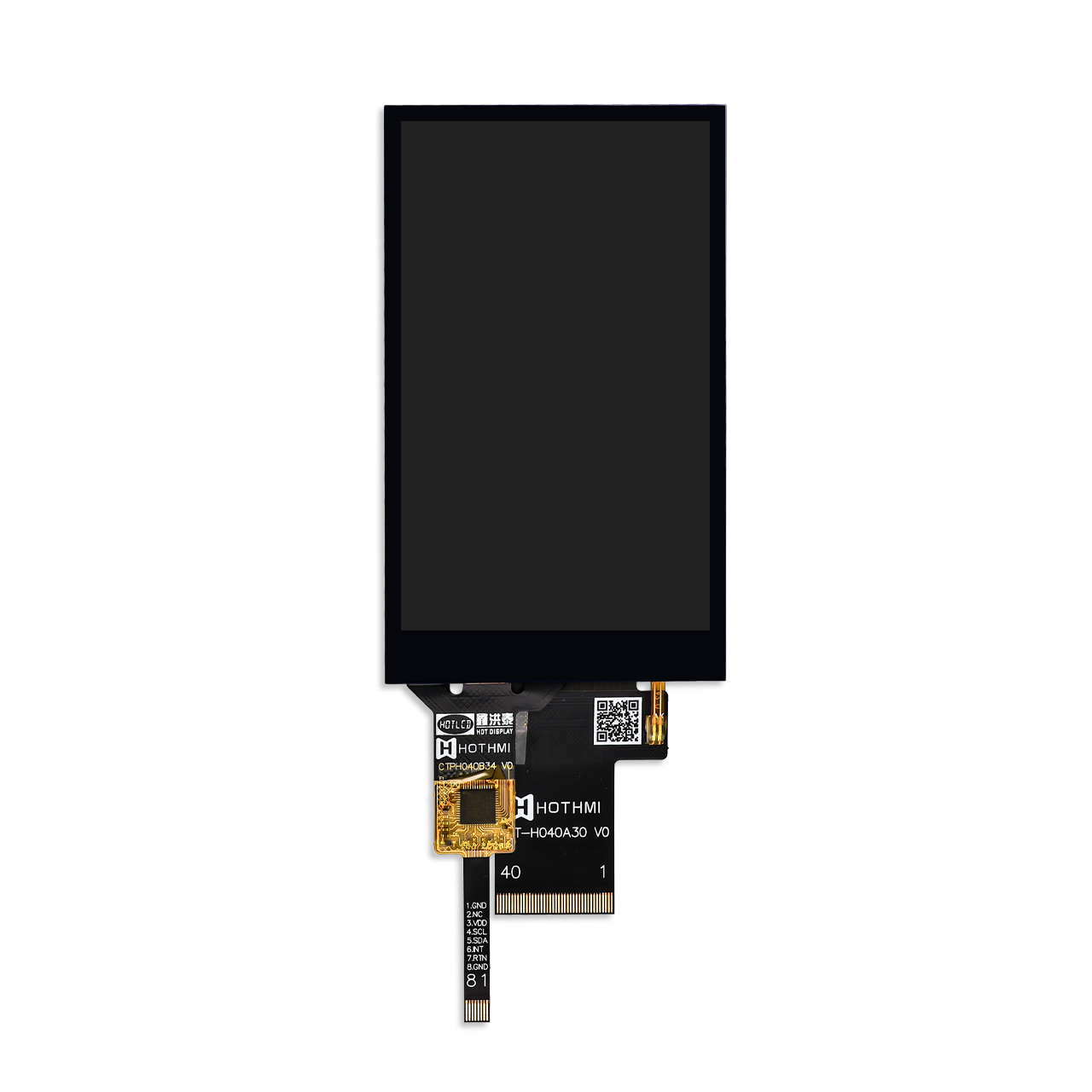 4.0 Inch 480x800 Transflective TFT Display With Touchscreen ST7701 Sunlight Readable LCD Module